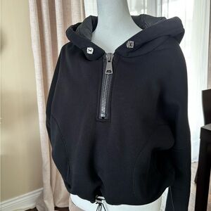 Black Hooded Zip-Up Sweatshirt